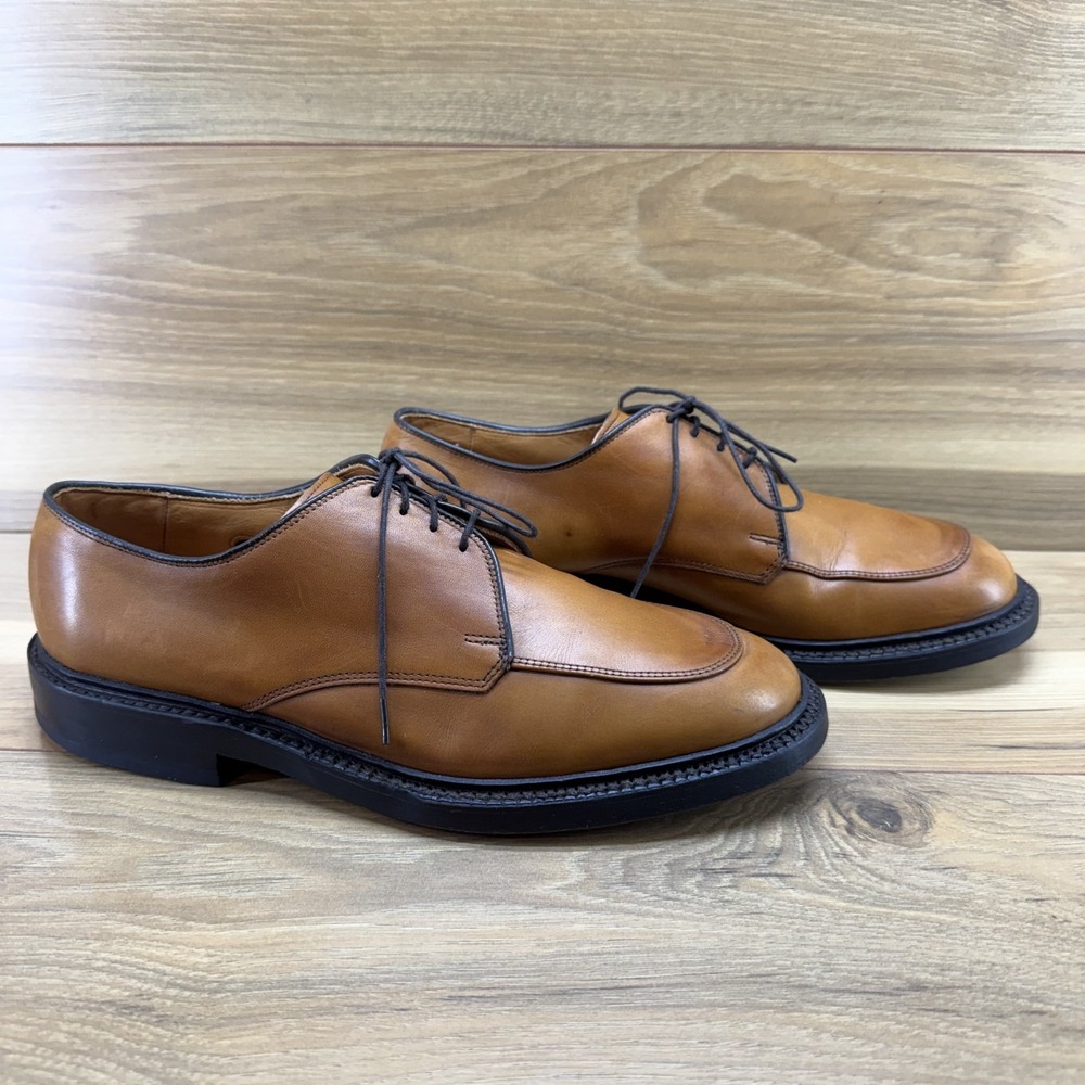 Allen Edmonds Brentwood Walnut Leather Oxfords Mens 8 D Apron Toe Business
